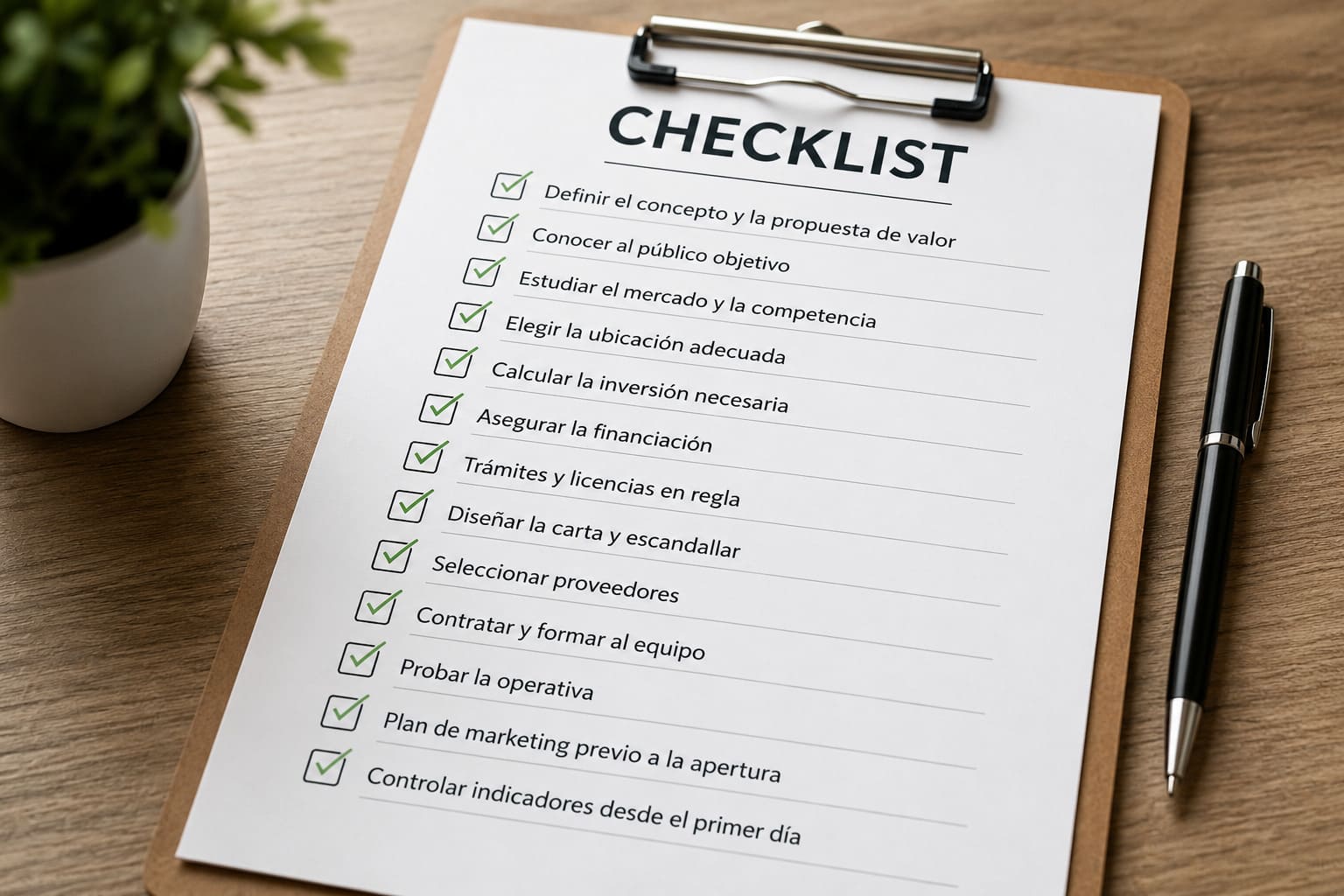 Checklist para abrir un restaurante