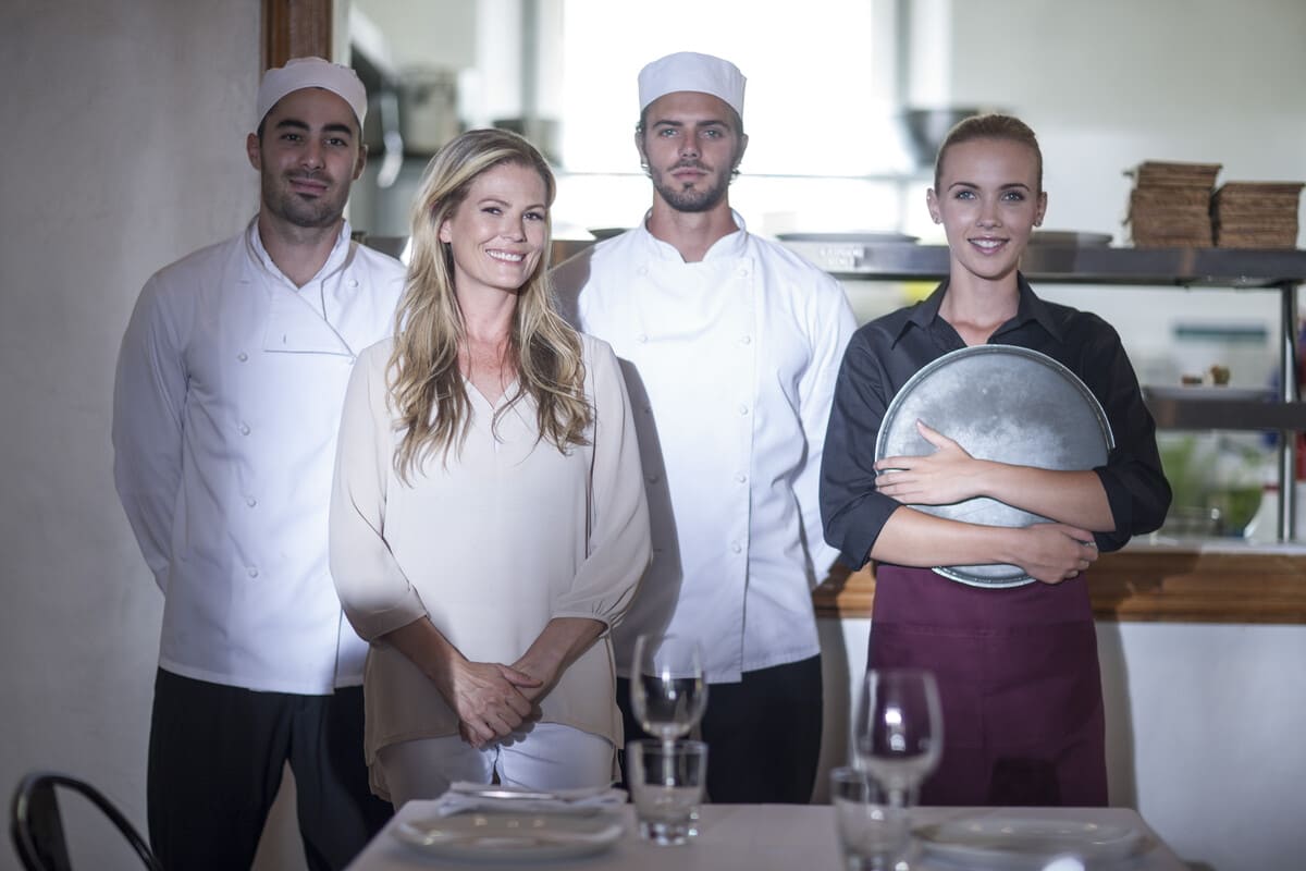 Equipo en restaurante