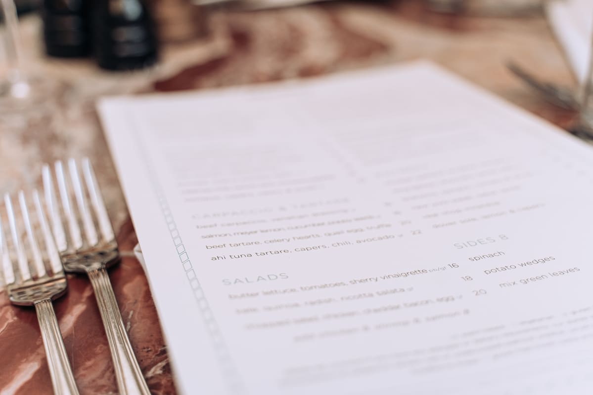 Ajustar la carta del restaurante