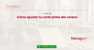 Cómo ajustar la carta antes del verano